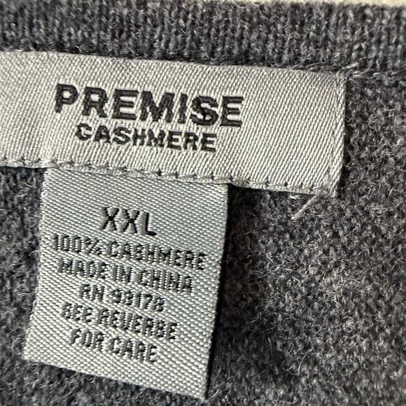 Premise Cashmere Gray Black Assymetrical pullover sweater size 2X - Picture 2 of 8